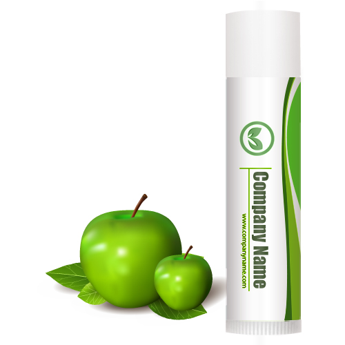 Promotional Green Apple Legacy Lip Balm w/ White Tube Cap